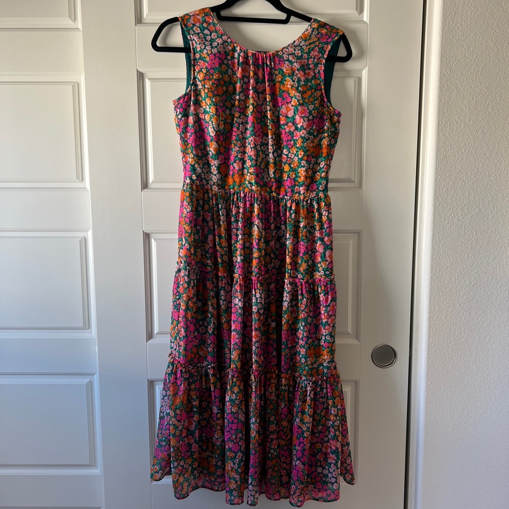J Crew Floral Sleeveless Midi Dress